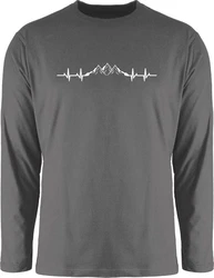 Shirtracer Rundhalsshirt Berge Herzschlag Geschenk Bergliebhaber Bergliebe Apres Ski Party Dunkelgrau/Grau/Hellgrau