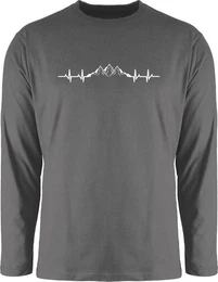 Rundhalsshirt Berge Herzschlag I Geschenk Bergliebhaber I Bergliebe Apres Ski Party