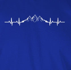 Shirtracer Rundhalsshirt Berge Herzschlag Geschenk Bergliebhaber Bergliebe Apres Ski Party Blau/Hellblau/Dunkelblau