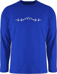 Shirtracer Rundhalsshirt Berge Herzschlag Geschenk Bergliebhaber Bergliebe Apres Ski Party Blau/Hellblau/Dunkelblau