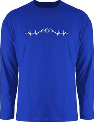 Shirtracer Rundhalsshirt Berge Herzschlag Geschenk Bergliebhaber Bergliebe Apres Ski Party Blau/Hellblau/Dunkelblau