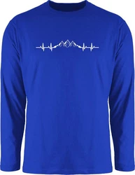 Shirtracer Rundhalsshirt Berge Herzschlag Geschenk Bergliebhaber Bergliebe Apres Ski Party Blau/Hellblau/Dunkelblau