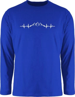 Shirtracer Rundhalsshirt Berge Herzschlag Geschenk Bergliebhaber Bergliebe Apres Ski Party