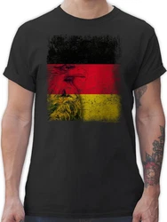 Shirtracer T-Shirt Deutschland WM Adler Flagge Germany Fussball EM Fanartikel Schwarz/Grau/Braun