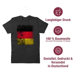 Shirtracer T-Shirt Deutschland WM Adler Flagge Germany Fussball EM Fanartikel Schwarz/Grau/Braun