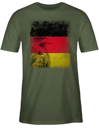 Shirtracer T-Shirt Deutschland WM Adler Flagge Germany Fussball EM Fanartikel Dunkelgrün/Grün