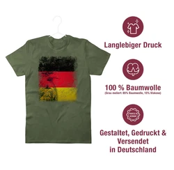 Shirtracer T-Shirt Deutschland WM Adler Flagge Germany Fussball EM Fanartikel Dunkelgrün/Grün