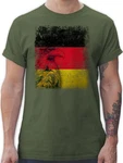 Shirtracer T-Shirt Deutschland WM Adler Flagge Germany Fussball EM Fanartikel Dunkelgrün/Grün