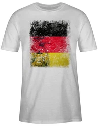Shirtracer T-Shirt Deutschland WM Adler Flagge Germany Fussball EM Fanartikel Grau/Creme/Mischfarben/Weiß