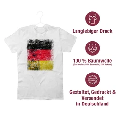 Shirtracer T-Shirt Deutschland WM Adler Flagge Germany Fussball EM Fanartikel Grau/Creme/Mischfarben/Weiß