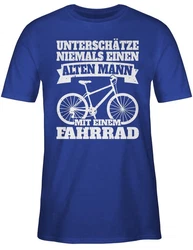 Shirtracer T-Shirt Unterschätze niemals einen alten Mann mit einem Fahrrad weiß