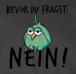 Shirtracer T-Shirt Bevor du fragst Nein Geschenk Kollegen Lustig Sprüche Statement mit Spruch Dunkelblau/Grün/Grau