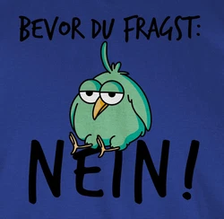 Shirtracer T-Shirt Bevor du fragst Nein Geschenk Kollegen Lustig Sprüche Statement mit Spruch Dunkelblau/Hellblau/Grün