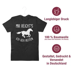Shirtracer T-Shirt Mir reichts ich geh Reiten Geschenk Pferde Pferdemädchen Pferdel Pferd Schwarz/Silber/Dunkelrot/Rot