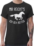 Shirtracer T-Shirt Mir reichts ich geh Reiten Geschenk Pferde Pferdemädchen Pferdel Pferd Schwarz/Silber/Dunkelrot/Rot