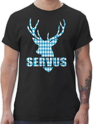 Shirtracer T-Shirt Servus Hirsch Mode für Oktoberfest Herren Türkis