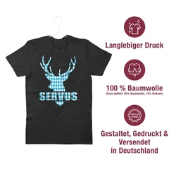Shirtracer T-Shirt Servus Hirsch Mode für Oktoberfest Herren Türkis
