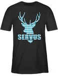 Shirtracer T-Shirt Servus Hirsch Mode für Oktoberfest Herren 