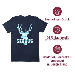 Shirtracer T-Shirt Servus Hirsch Mode für Oktoberfest Herren 