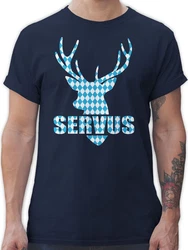 Shirtracer T-Shirt Servus Hirsch Mode für Oktoberfest Herren 