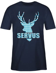 Shirtracer T-Shirt Servus Hirsch Mode für Oktoberfest Herren 
