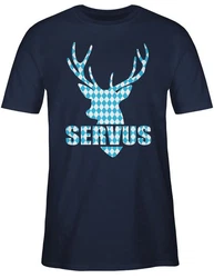 Shirtracer T-Shirt Servus Hirsch Mode für Oktoberfest Herren 