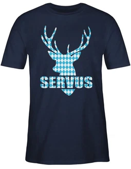Shirtracer T-Shirt Servus Hirsch Mode für Oktoberfest Herren