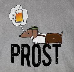 Shirtracer T-Shirt Prost mit Dackel und Bier Vintage Mode fr Oktoberfest Braun/Grau