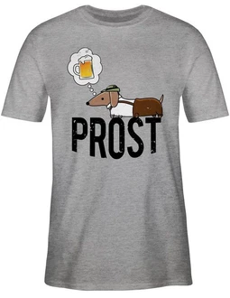 Shirtracer T-Shirt Prost mit Dackel und Bier Vintage Mode fr Oktoberfest