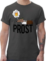 Shirtracer T-Shirt Prost mit Dackel und Bier Vintage Mode fr Oktoberfest Braun