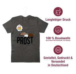 Shirtracer T-Shirt Prost mit Dackel und Bier Vintage Mode fr Oktoberfest Braun