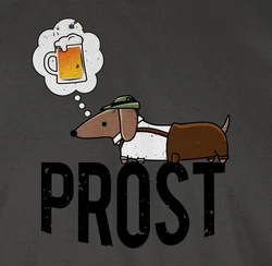 Shirtracer T-Shirt Prost mit Dackel und Bier Vintage Mode fr Oktoberfest Braun