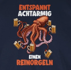 Shirtracer T-Shirt Entspannt 8 armig reinorgeln Orange/Dunkelblau/Blau/Schwarz/Braun/Rot/Grau