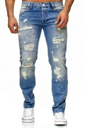 Jeanshemd Rebel Stil Regular Fit Premium Qualitt
