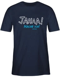 Shirtracer T-Shirt Mache ich spter Sprche Statement Dunkelblau/Blau