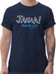 Shirtracer T-Shirt Mache ich spter Sprche Statement Dunkelblau/Blau