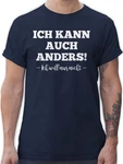 Shirtracer T-Shirt Ich kann auch anders ich will nur nicht Sprche Statement Dunkelrot/Dunkelblau/Schwarz/Beige