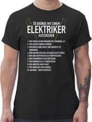 Shirtracer T-Shirt 10 Gründe mit einem Elektriker auszugehen Silber/Grün/Schwarz/Rot/Fliederfarben/Braun