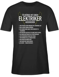 Shirtracer T-Shirt 10 Gründe mit einem Elektriker auszugehen Silber/Grün/Schwarz/Rot/Fliederfarben/Braun