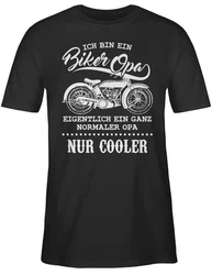Shirtracer T-Shirt Ich bin ein Biker Opa Motorrad Opi Opa Geschenke Schwarz