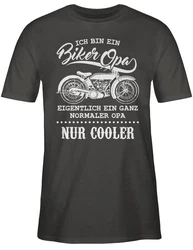 Shirtracer T-Shirt Ich bin ein Biker Opa Motorrad Opi Opa Geschenke Schwarz/Blau