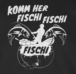 Shirtracer T-Shirt Komm her Fischi Angler Geschenke Schwarz/Rot/Rosa
