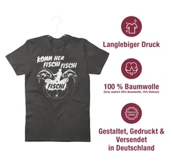 Shirtracer T-Shirt Komm her Fischi Angler Geschenke Schwarz/Rot/Rosa/Silber