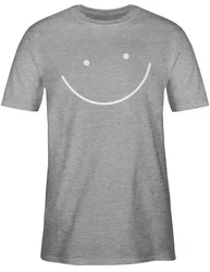 Shirtracer T-Shirt Smile Gesicht Sprüche Statement Grau/Hellgrau