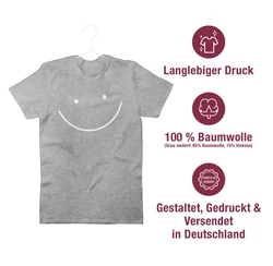 Shirtracer T-Shirt Smile Gesicht Sprüche Statement Grau/Hellgrau