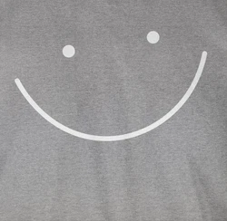 Shirtracer T-Shirt Smile Gesicht Sprüche Statement Grau/Hellgrau
