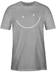 Shirtracer T-Shirt Smile Gesicht Sprüche Statement Grau/Hellgrau