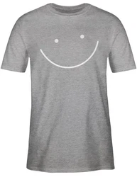 Shirtracer T-Shirt Smile Gesicht Sprüche Statement Grau/Hellgrau