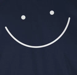 Shirtracer T-Shirt Smile Gesicht Sprüche Statement Dunkelblau