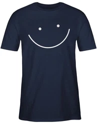 Shirtracer T-Shirt Smile Gesicht Sprüche Statement Dunkelblau